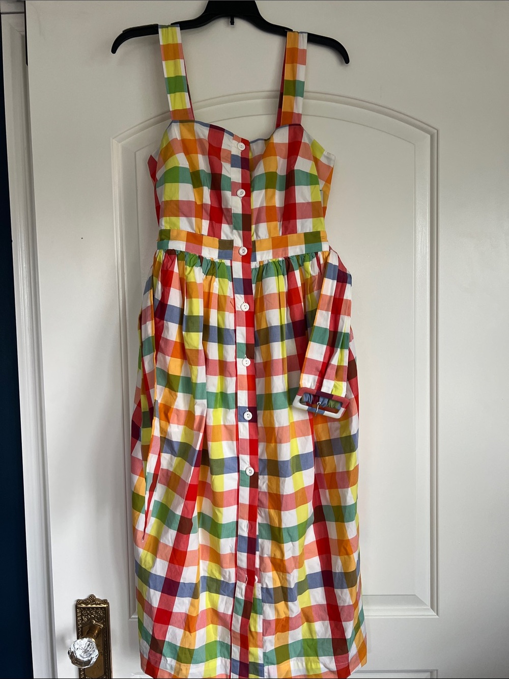 Christopher John Rodgers Multicolor Gingham Button-Front Sundress